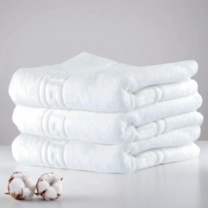 Set 2 Prosoape de Lux 70×130cm 100% Bumbac Pieptanat 650 g/mp-Alb