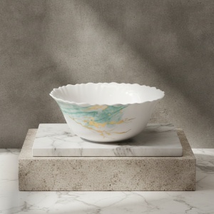 Set 6 boluri, opal Blue Marble 17cm