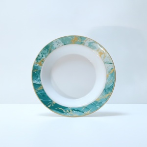 Set 6 farfurii si 6 cesti opal + 6 tacamuri inox Majestic Forest - Img 4