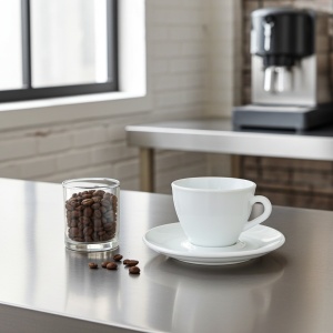 Set cafea din opal alb mat 12 piese - Img 2