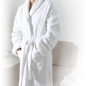Halat de baie hotelier unisex, 420G/M², 100% bumbac, alb