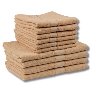 MegaPack 10 Prosoape Bumbac 100% Cappucino – 6 Față/Mâini + 4 Corp S54