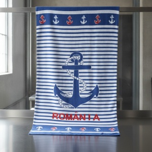 Prosop de plaja, uscare rapida Romania 93 x 170 cm, 100% microfibra