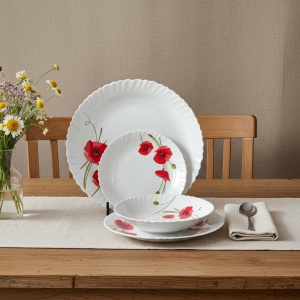 Serviciu masa din opal 18 piese Red Carnation - Img 3