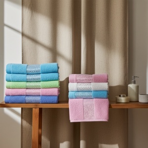 Set 10 prosoape parastase si inmormantari de fata, color, Diana, 46x93, bumbac, 450G/M² - Img 2