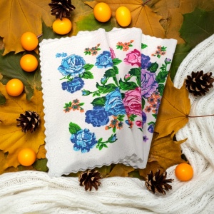 Set 20 prosoape, bucatarie, microfibra, 28x28cm, Trandafiri