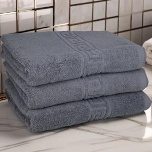 Set 3 Prosoape 70×130 cm Bumbac 550 gr/mp Greek Gri