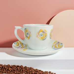 Set cafea din opal, 12 piese, Spiral - Img 2