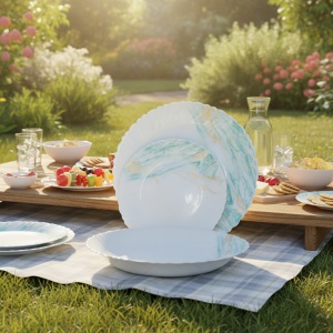 Serviciu masa din opal 18 piese , 6 persoane, Blue Marble - Img 3