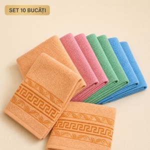 Set 10 prosoape parastase si inmormantari de fata, bumbac, color, 50x90, 450G/M²