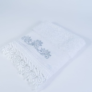 Set 10 prosoape parastase si inmormantari de fata, dantela, 50x90, bumbac , 400G/M² - Img 2