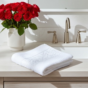 Set 10 prosoape parastase si inmormantari de fata, Hortensia, 46x90, bumbac, 483G/M² - Img 4