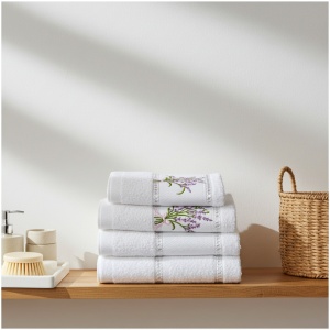 Set 10 prosoape parastase si inmormantari de fata, Lavanda, 45x90, bumbac, 450G/M² - Img 5