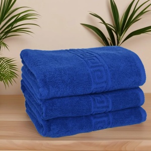 Set 3 Prosoape 70×130 cm Bumbac 550 gr/mp Greek Border Albastru