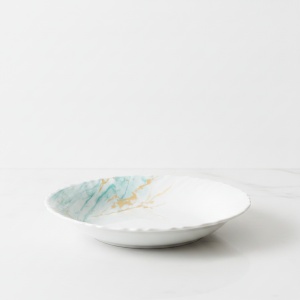 Set 6 farfurii si 6 cesti opal + 6 tacamuri inox Blue Marble - Img 3