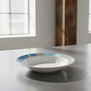 Set 6 farfurii si 6 cesti opal + 6 tacamuri inox Majestic Ocean - Img 2