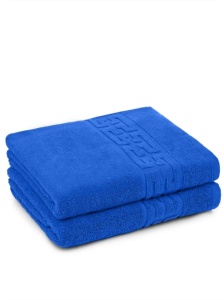 Set baie Bumbac – Halat și Prosoape unisex, Albastru inchis - Img 2