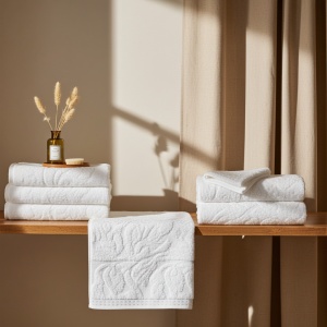Set 10 prosoape parastase si inmormantari de fata, albe, parastas, 48x94cm, bumbac, 550G/M² - Img 2