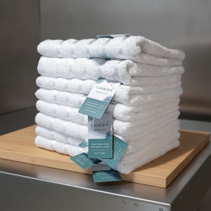 Set 10 prosoape parastase si inmormantari de fata, albe, Regal, 50x90, bumbac, 500G/M²