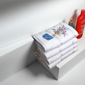 Set 10 prosoape parastase si inmormantari de fata, Lavanda, 45x90, bumbac, 450G/M² - Img 2