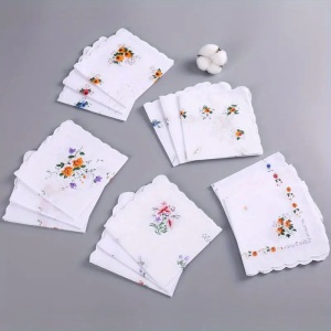 Set 12 batiste dama parastase si inmormantari, 28x28cm, bumbac 100% - Img 3
