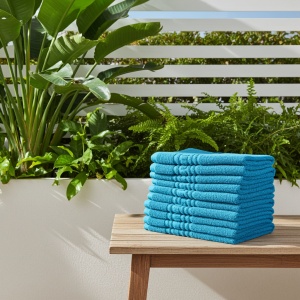 Set 12 prosoape, turcoaz, 30×50, hoteliere, bumbac 100%, 550G/M², Greek