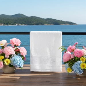 Set 20 prosoape, albe, bucatarie, Lenna 30x70cm, bumbac, 400G/M²