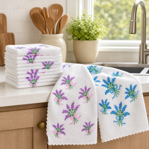 Set 20 prosoape, cocolino, lavanda, microfibra, 25x47cm
