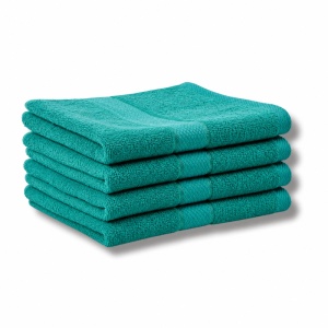 Set 4 Prosoape - Verde Marin, Bumbac 100%, - 50x90 cm. Ideale pentru Față și Mâini, Uscare Rapidă și Textură Pufoasă - 400g/mp - S40
