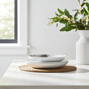 Set 6 farfurii si 6 cesti opal + 6 tacamuri inox Grey - Img 5
