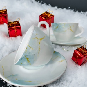 Set cafea din opal 12 piese Green - Img 3