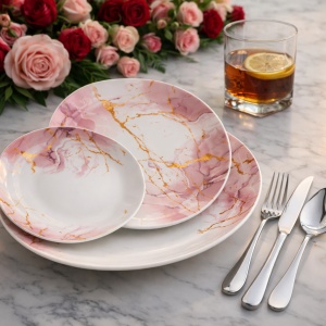 Set Masă 6 Persoane — Serviciu masa + Tacâmuri + Pahare BF2