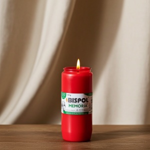 Candela rezerva Bispol W04, capac tipla, rosu, timp ardere ~3.5 zile - Img 3