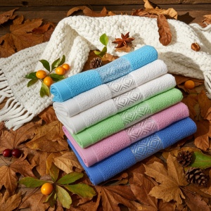 Set 10 prosoape parastase si inmormantari de fata, color, Diana, 46x93, bumbac, 450G/M² - Img 3