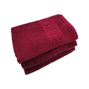 Set 3 Prosoape 70×130 cm Bumbac 550 gr/mp Greek Border Burgundy