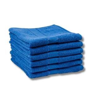 Set 4 Prosoape - albastru, Bumbac 100%, - 50x90 cm. Ideale pentru Față și Mâini, Uscare Rapidă și Textură Pufoasă - 400g/mp - S41