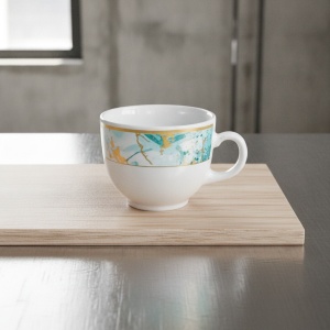 Set 6 farfurii si 6 cesti opal + 6 tacamuri inox Majestic Forest - Img 2