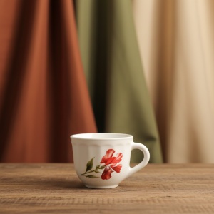 Set 6 farfurii si 6 cesti opal + 6 tacamuri inox Sabrina Red - Img 4