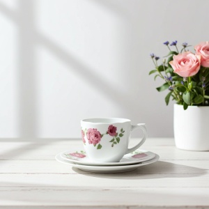 Set cafea din opal 12 piese Bujor