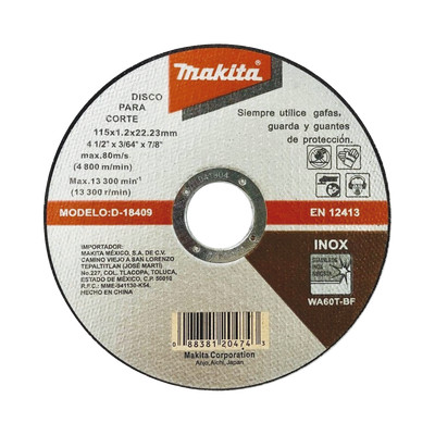 D18409 MAKITA Ferreteria ; Brocas ; Discos y Puntas ; MAKITA