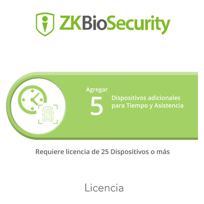 ZKBSTA5ADD ZKTECO Software de Asistencia ; Tiempo y Asistencia ;
