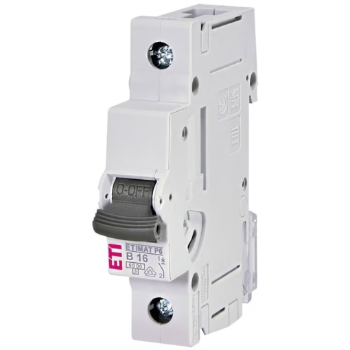 Siguranta automata 1P 16A Curba B 6kA, Eti 001900010
