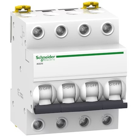 Siguranta automata 4P, 16A, curba de declansare C, capacitate de rupere 6kA, Schneider