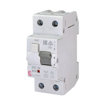 Siguranta automata diferentiala 16A/10mA B tip A 6kA KZS-2M, ETI 002173214