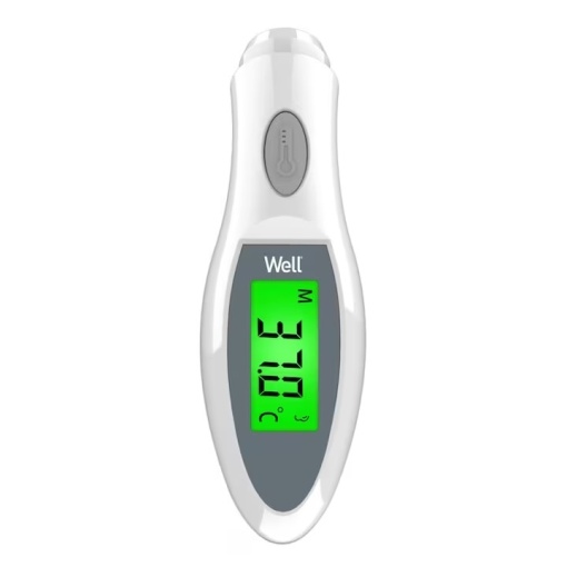 Termometru non contact Well, memorie 10 valori masurate, semnalizare acustica, oprire automata, alimentare 1 x CR2032