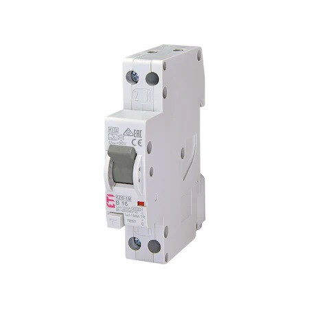 Siguranta automata diferentiala 1P+N 16A/10mA B tip A 6kA KZS-1M-DN, ETI 002175414