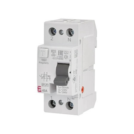 Siguranta automata diferentiala RCCB 40A/30mA, tip A, 10 kA ETI 002061112