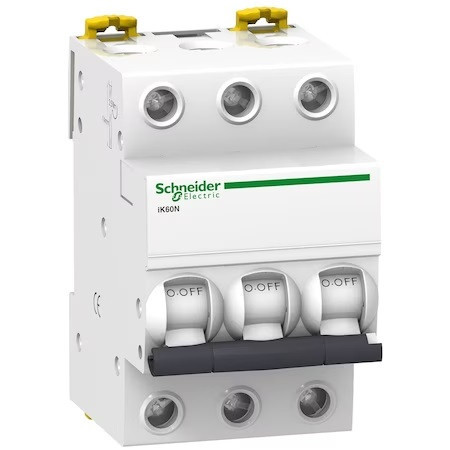 Siguranta automata 3P, 16A, curba de declansare C, capacitate de rupere 6kA, Schneider