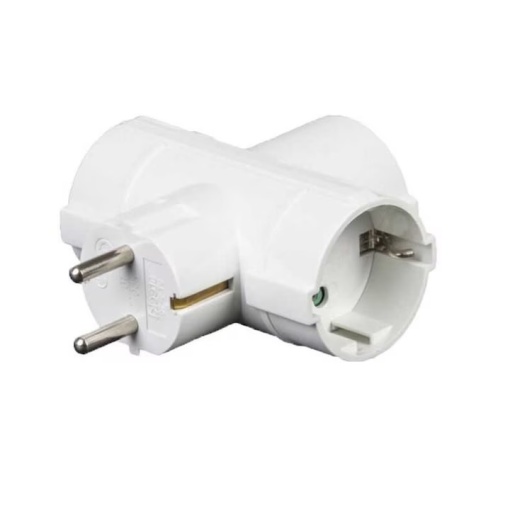 Stecher triplu in T cu contact protectie 3x Schuko 16A 3500W Modee Technik MT-3WT