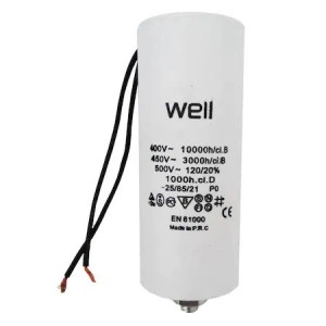 Condensator pornire motor 400V 5uF cu fir, Well